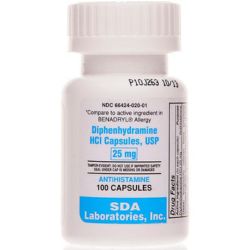 Diphenhydramine 25 mg capsules