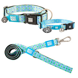 Max & Molly Smart ID Retro Blue Collar & Leash Collection