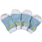 Pair of dog socks with non-slip rubber soles, perfect for paw protection and comfort.